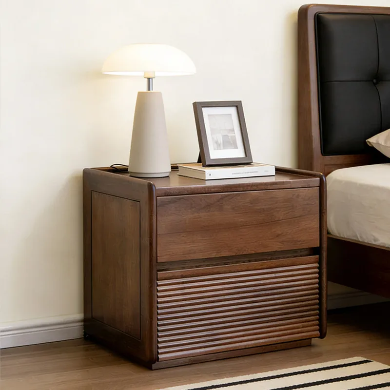 

Japanese Tall Nightstands Designer Dark Brown Lounges Narrow Bedside Table Space Saving Lounges Mesitas De Noche Furniture Home