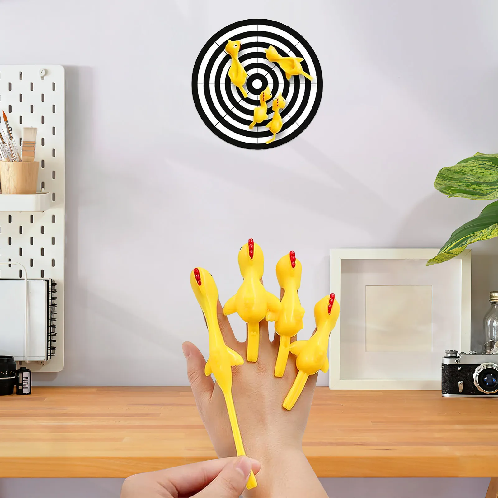 

60 шт. резиновых эластичных летающих куряток для игры на пальцах, сувениры для вечеринок, интерактивная игрушка-пальчиковая игра с мультяшными индейками