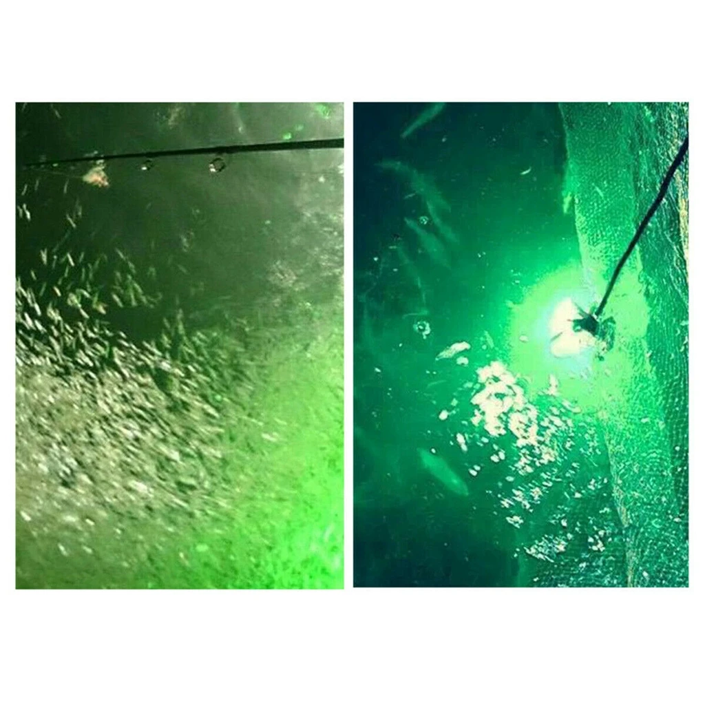 IP68 Waterproof 12V LED Green Underwater Fishing Light Attract Prawns Squid Lamp Aquarium Pool Fishing Tank Decorative Light