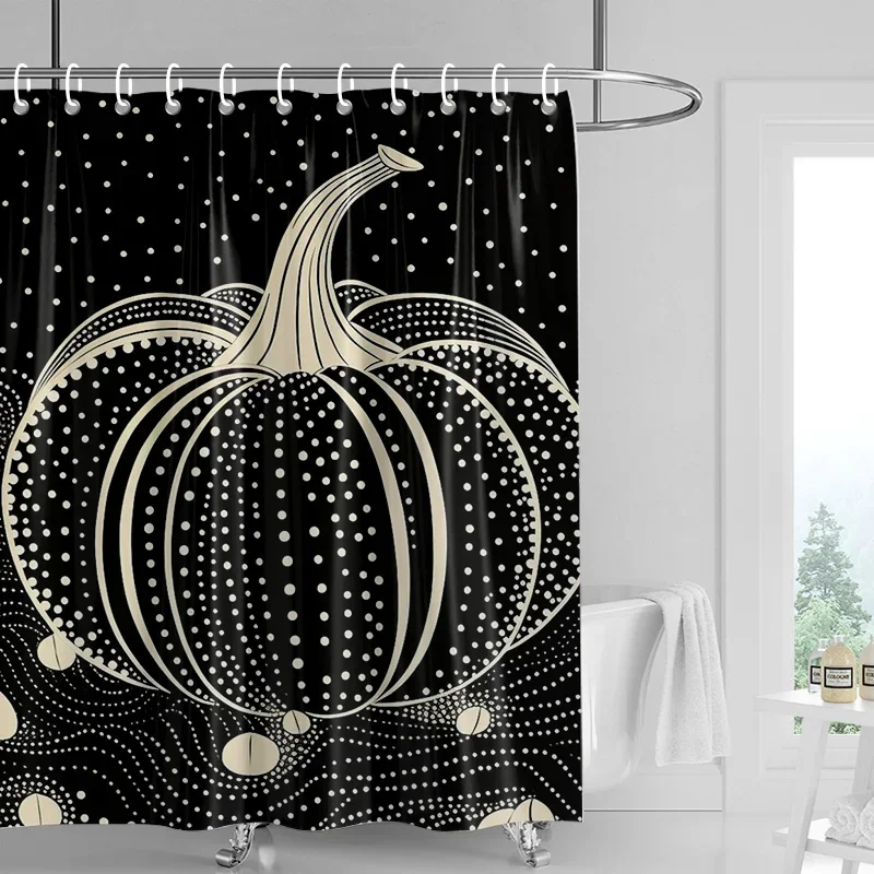 

Home decoration shower curtains for bathroom waterproof curtain fabric Modern Nordic style Living Room Halloween Autumn Pumpkin