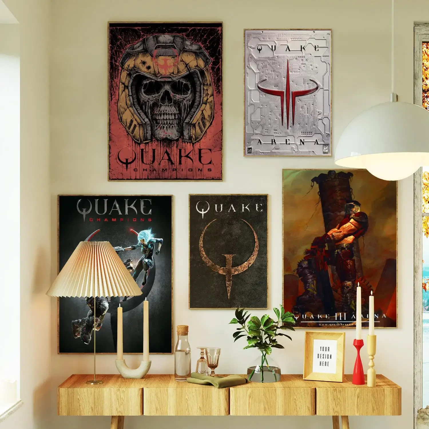 Quake Video Game Poster Prints Wall Art Canvas Painting Poster For Modern Family Living Room Home Decor