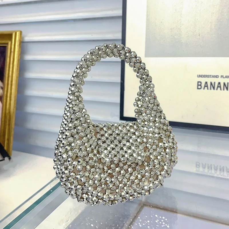 

Маленькая, легкая, роскошная, высококачественная мини-сумка ручной работы из бисера, блестящая сумочка для губной помады.