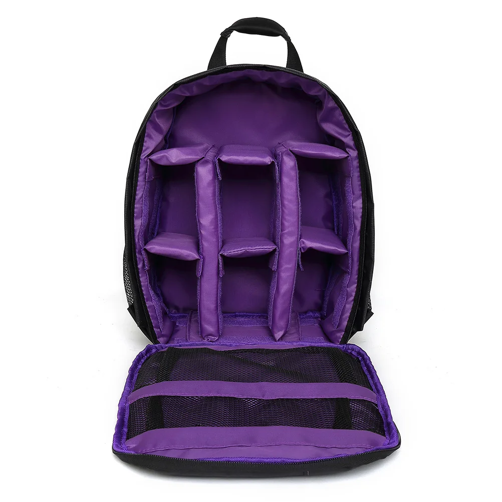 

Camera Backpack Dslr Waterproof Nylon Bag Multi-Functional Padded Shoulder Straps Rain Cover Dual Zipper External Mesh