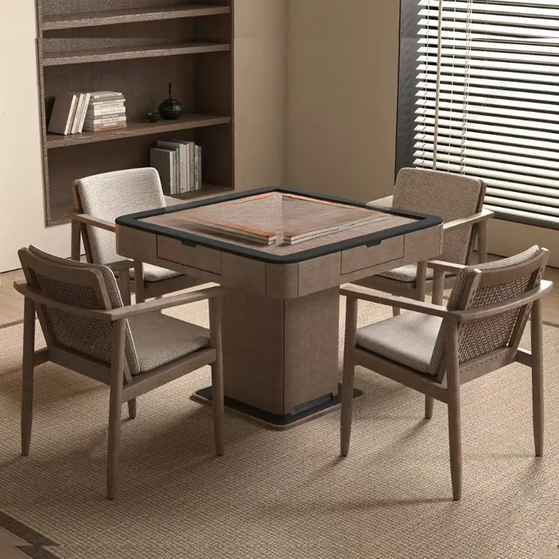 Table chess and card room tea antique household dining table mahjong machine integrated dual-purpose play
