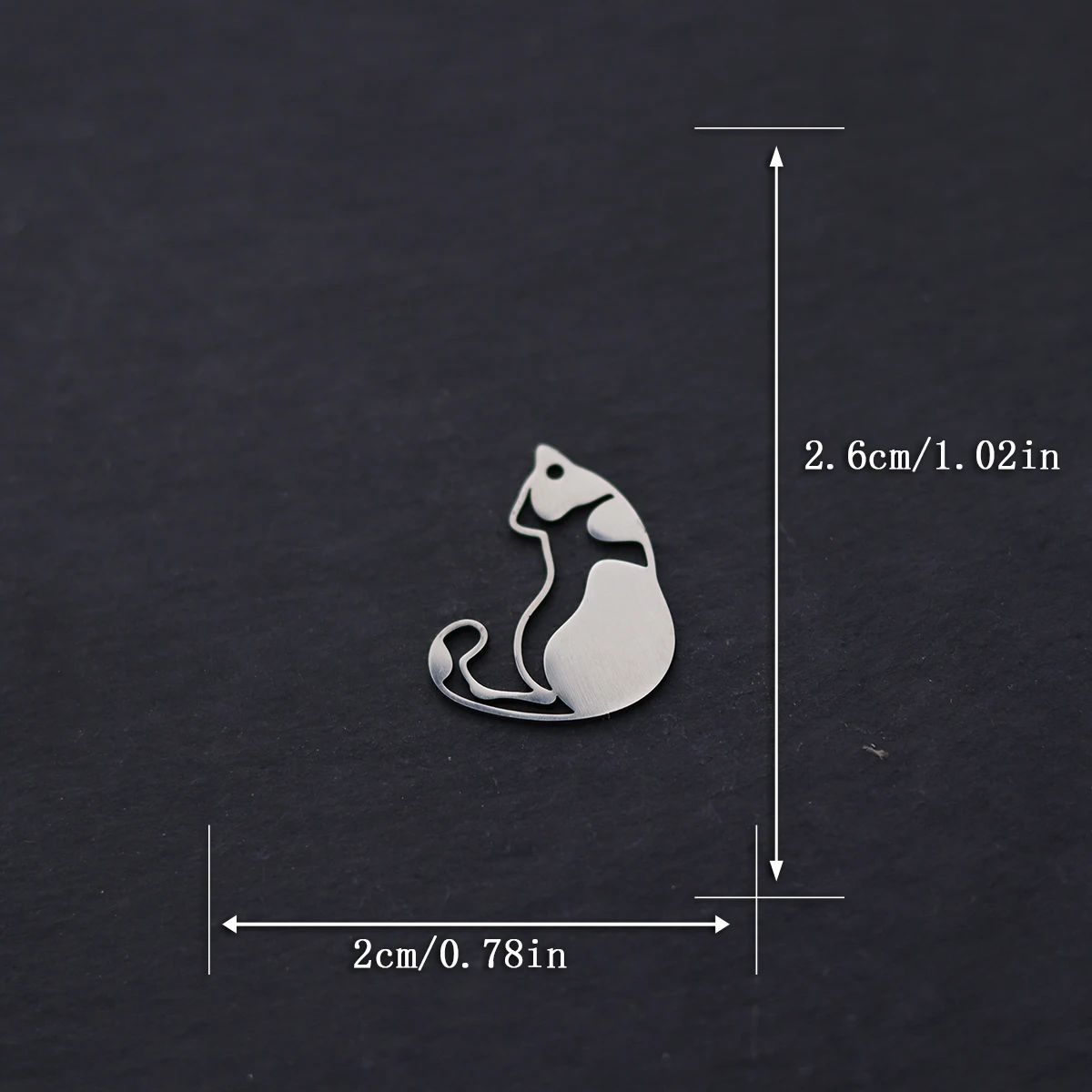 3pcs Sitting Cat Charms Stainless Steel Cute Kitten Animal Pendant for DIY Jewelry Making Necklace Earrings Craft Findings