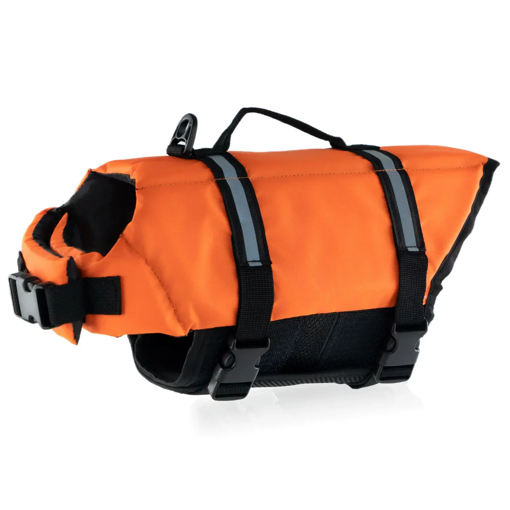 Dog Life Jacket Ripstop Reflective Pet Cats Swimming Vest with Buoyancy Durable Rescue Handle for Cat Small Medium Large Dogs