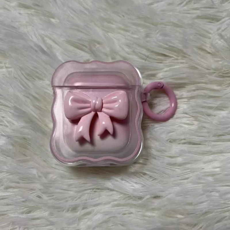 

New Halo Bow AirPods Pro 2 Earphone Protective Cover Customized TPU Material Full Soft Cover AirPods 4 Wireless Earphone Case