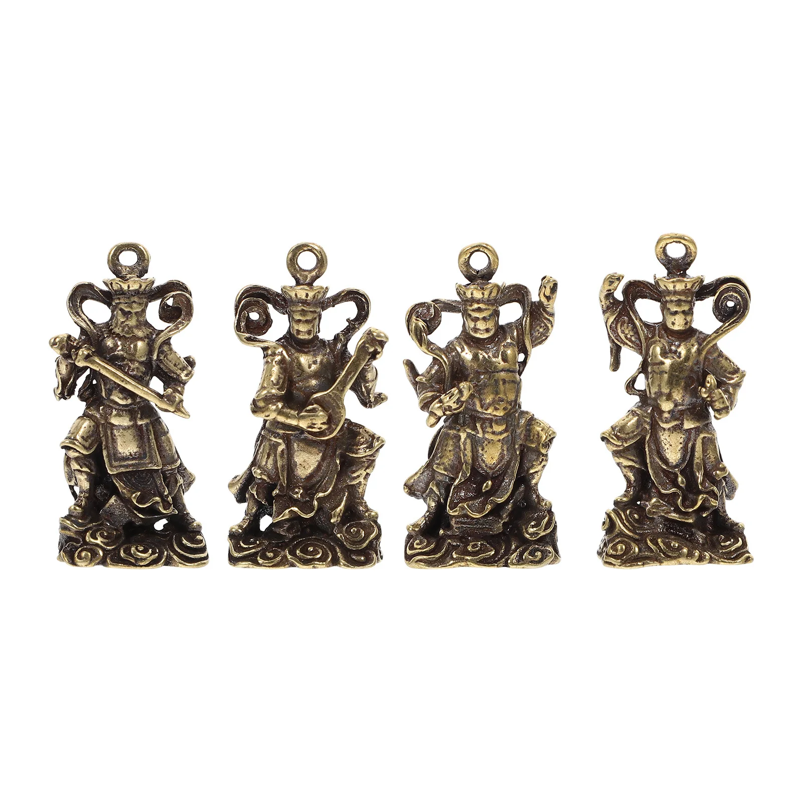 

4Pcs Pure Copper Buddha Statue Pendants Exquisite Craft DIY Decor Keychain Charms Home Car Office Hanging Ornaments