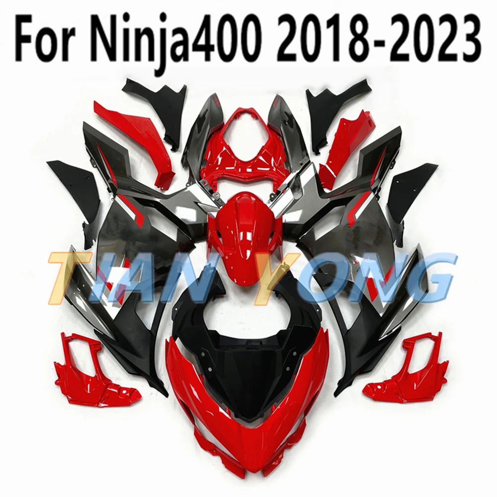 

Bodywork Cowling Red Cement Gray Gradient High Quality Fit Ninja 400 Full Fairing Kit for Ninja400 2018-2019-2021-2022-2023