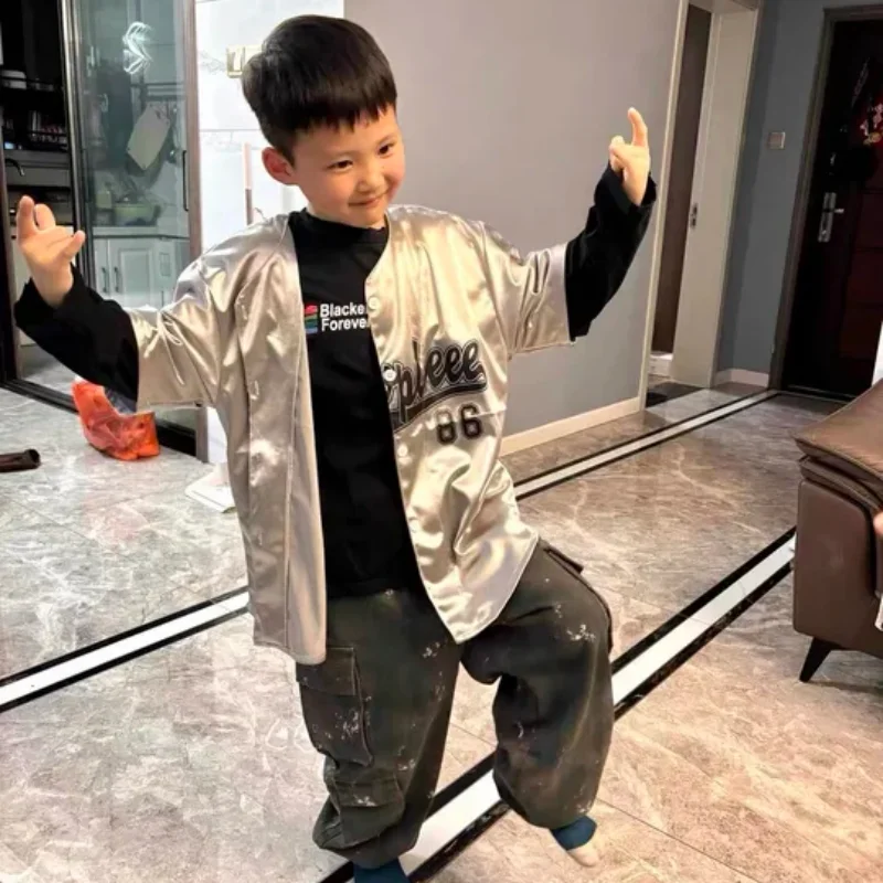 Street Dance Children's Trendy Clothing, Baseball Jacket Set, Hip-hop Boys' Hip-hop Street Jazz Dance Girls' Performan