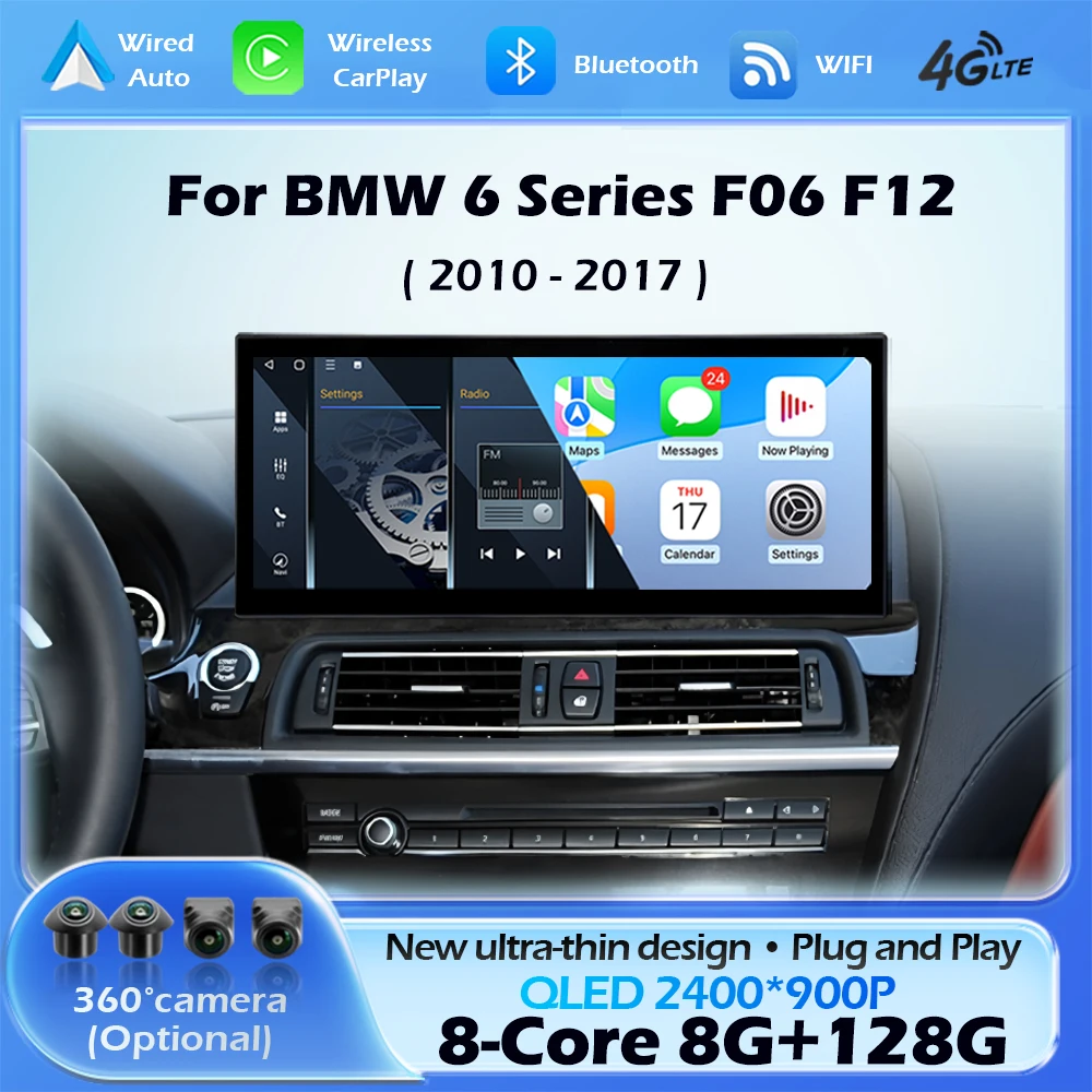 Wireless CarPlay for BMW 6 Series F06 F12 2010-2017 CIC NBT EVO System NEW Upgrade ultra-thin WIFI GPS Navigation Media Stereo