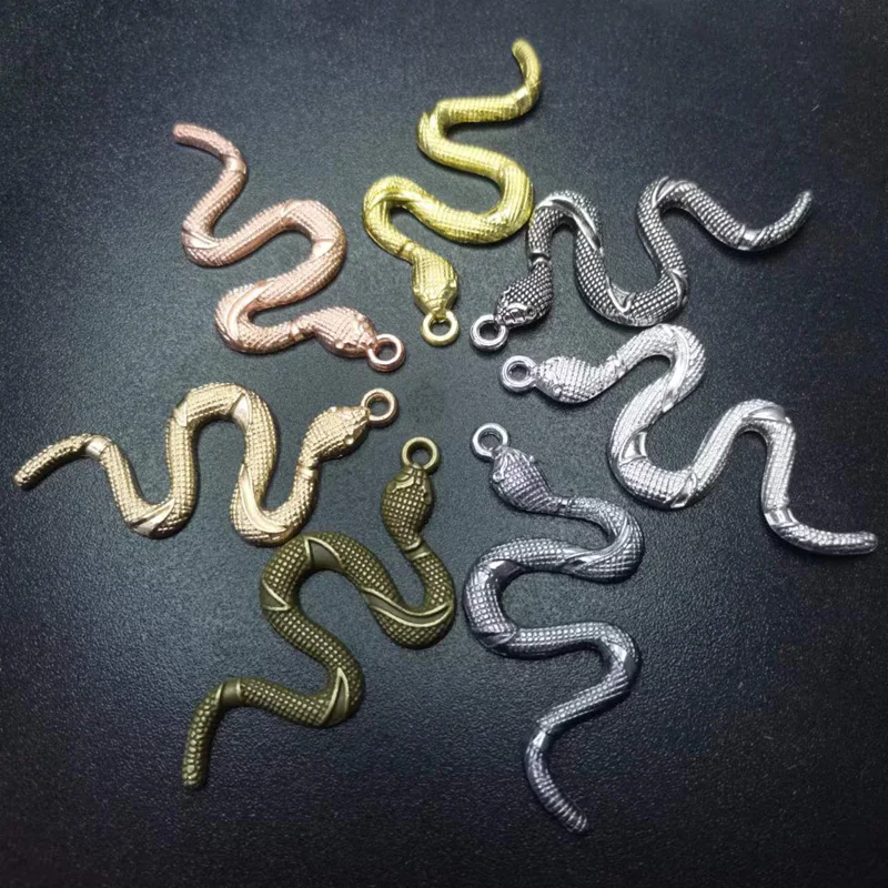 4pcs/lot Wholesale 53x25mm 7 Colors Snake Shape Charm Pendants Findings Accessories