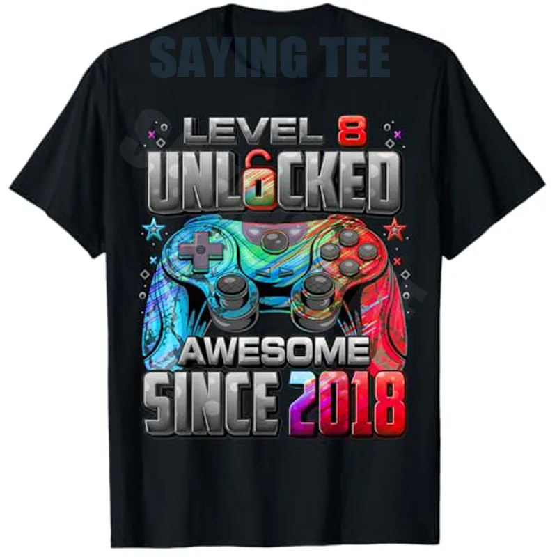 Bruh, es ist mein 8. Geburtstag, Gamer-T-Shirt, Level 8 freigeschaltet, fantastisch seit 2018, 8. Geburtstag, Gaming-Spruch-T-Shirt, Neuheitsgeschenk-Kleidung – Detail 7