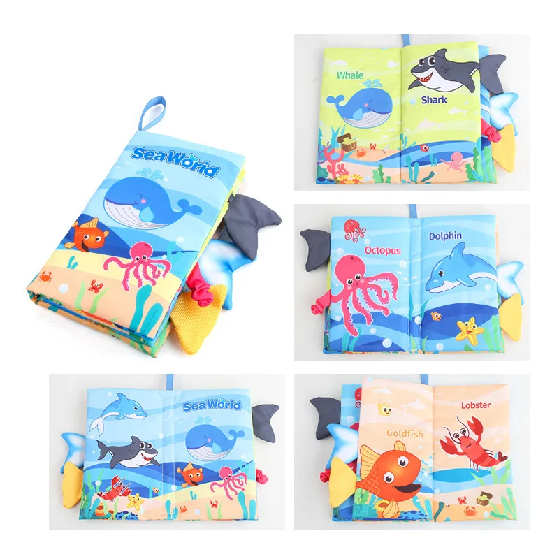 Baby Frühförderungsspielzeug Schwanz-Stoffbuch Puzzle Eltern-Kind-Interaktives Geräuschpapier Aktivitätsspielzeug für Säuglinge