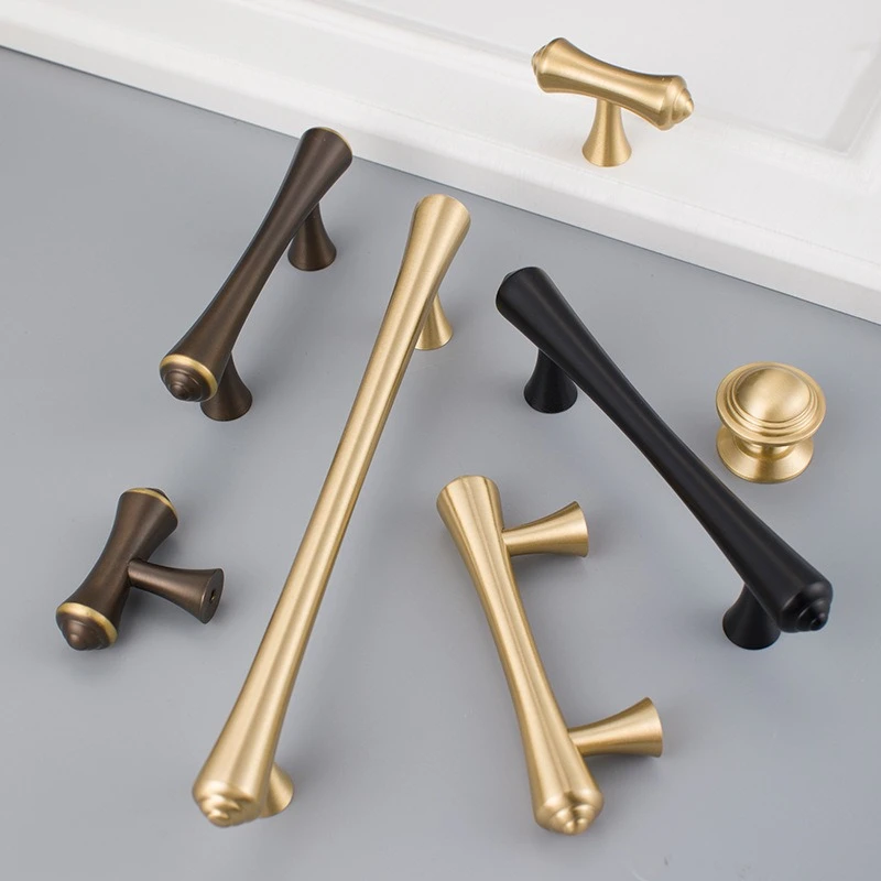 French Gold Brass Handles Creative Wardrobe Cupboard Door Handle Personalized Shoe Cabinet Kitchen Drawer Furniture Small Handle