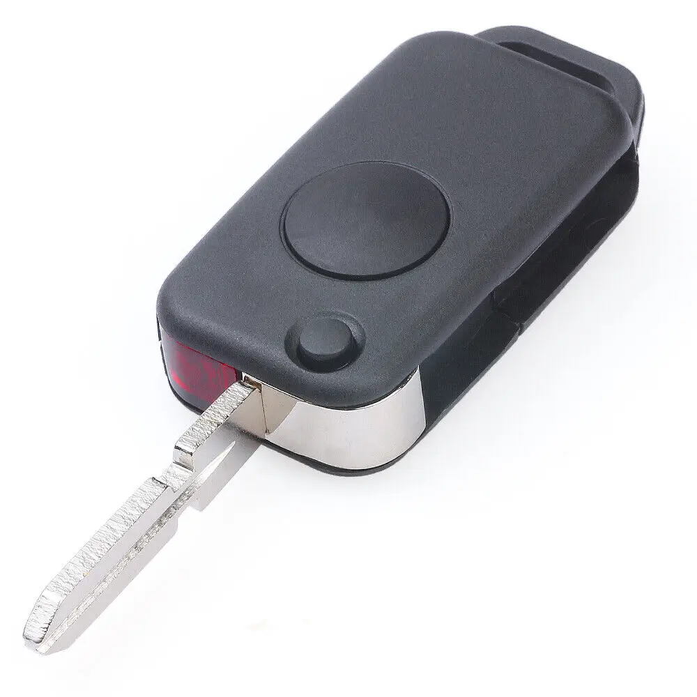 KEYECU 1 Button Flip Remote Key Shell Case Cover for Mercedes Benz W124 ML430 E500 SL320 SL500 S320 HU39 Blade