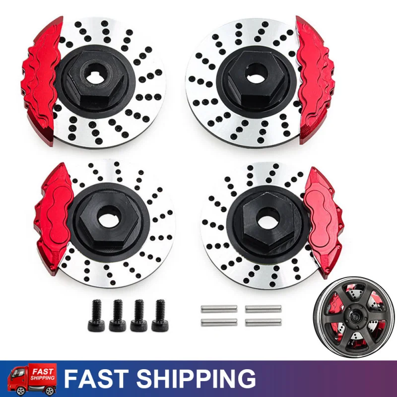 New RC Car Upgrade Aluminum Alloy Brake Disc Calipers Kit#8367#8356 For 1/10 Traxxas 4-Tec Drift Ford Mustang Upgrade Parts