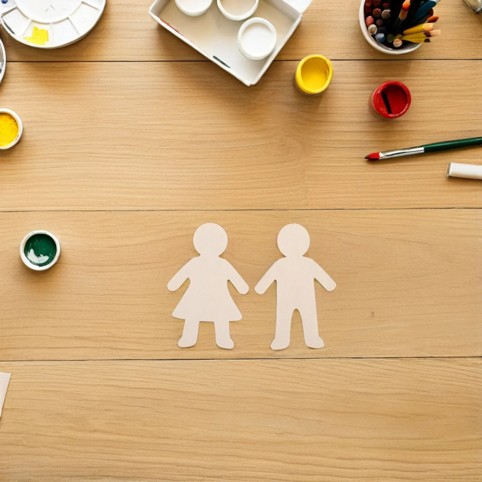 

20pcs Diy Graffiti Unfinished Wood Cutouts Blank People For Handicrafts Ornament Making Kit Kids Home Decor Creative Wooden