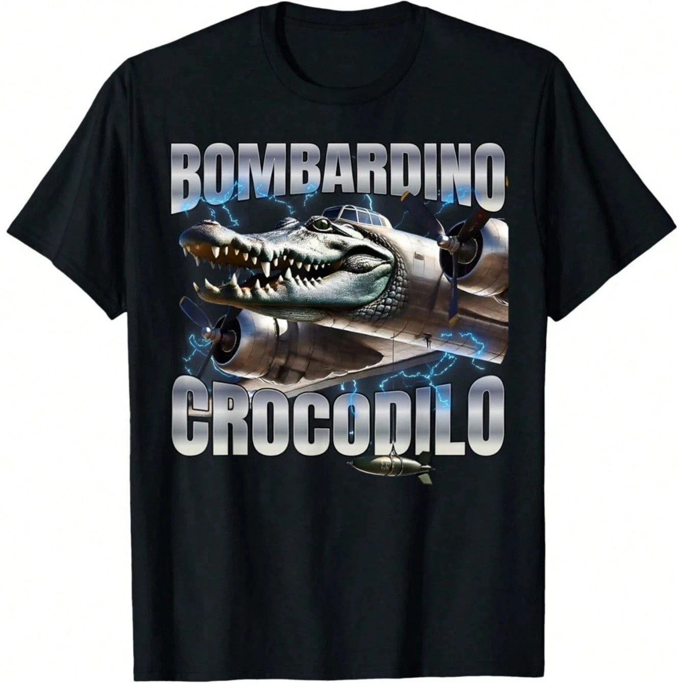 

Bombardino Crocodilo Pure Cotton T Shirt Summer Casual Streetwear Vintage Retro Style