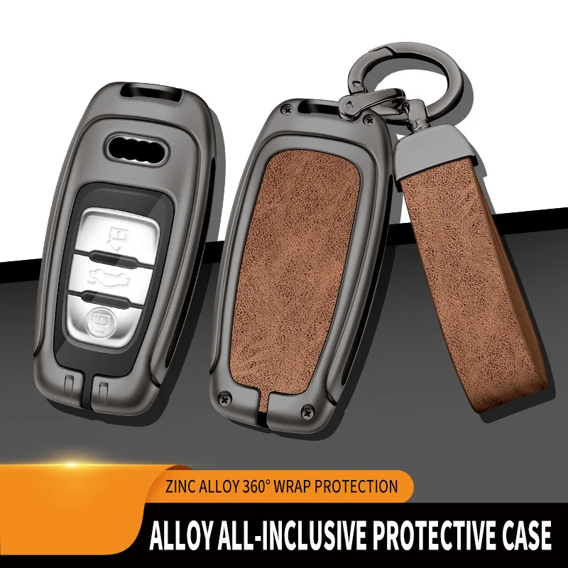 

Car Key Case Fob For Audi A2 A3 A4 A6 A6L A8 8P 8V 8L S3 RS3 C5 C6 Q3 Q7 TT S3 S4 S6 Zinc Alloy Key Protection Cover Shell