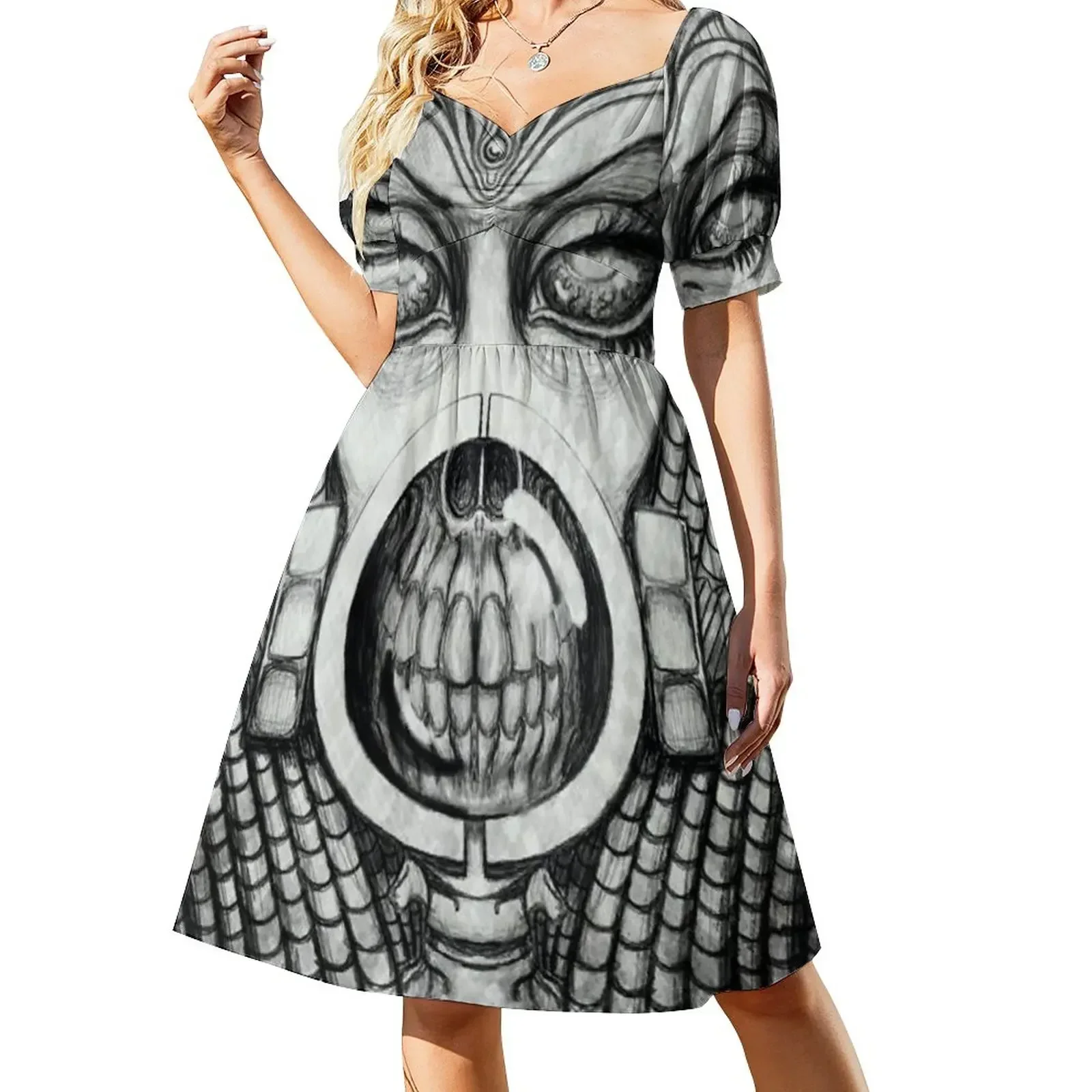 

Giger inspired Diva Short-Sleeved Dress bandage dress luxury woman party dress women summer 2025