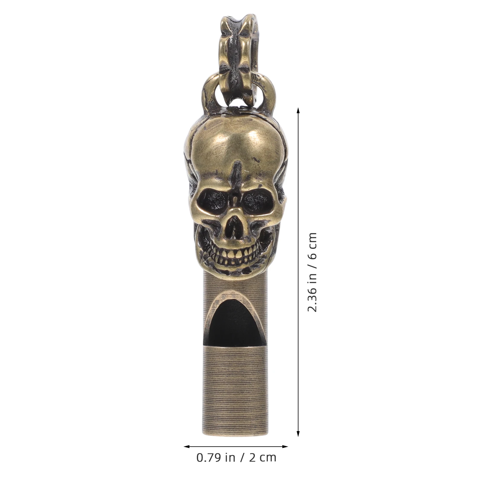 صفارة على شكل جمجمة من النحاس الفاخر المتين للطوارئ والتخييم في الهواء الطلق وديكور الحفلات والمجوهرات والإكسسوارات الحرفية #2