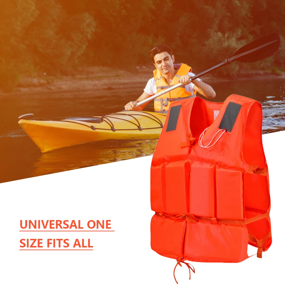 Oxford Buoyancy Survival Suit Adjustable with Whistle Boating Life Vest Wear- Reflective Waterproof Outdoor Accessories