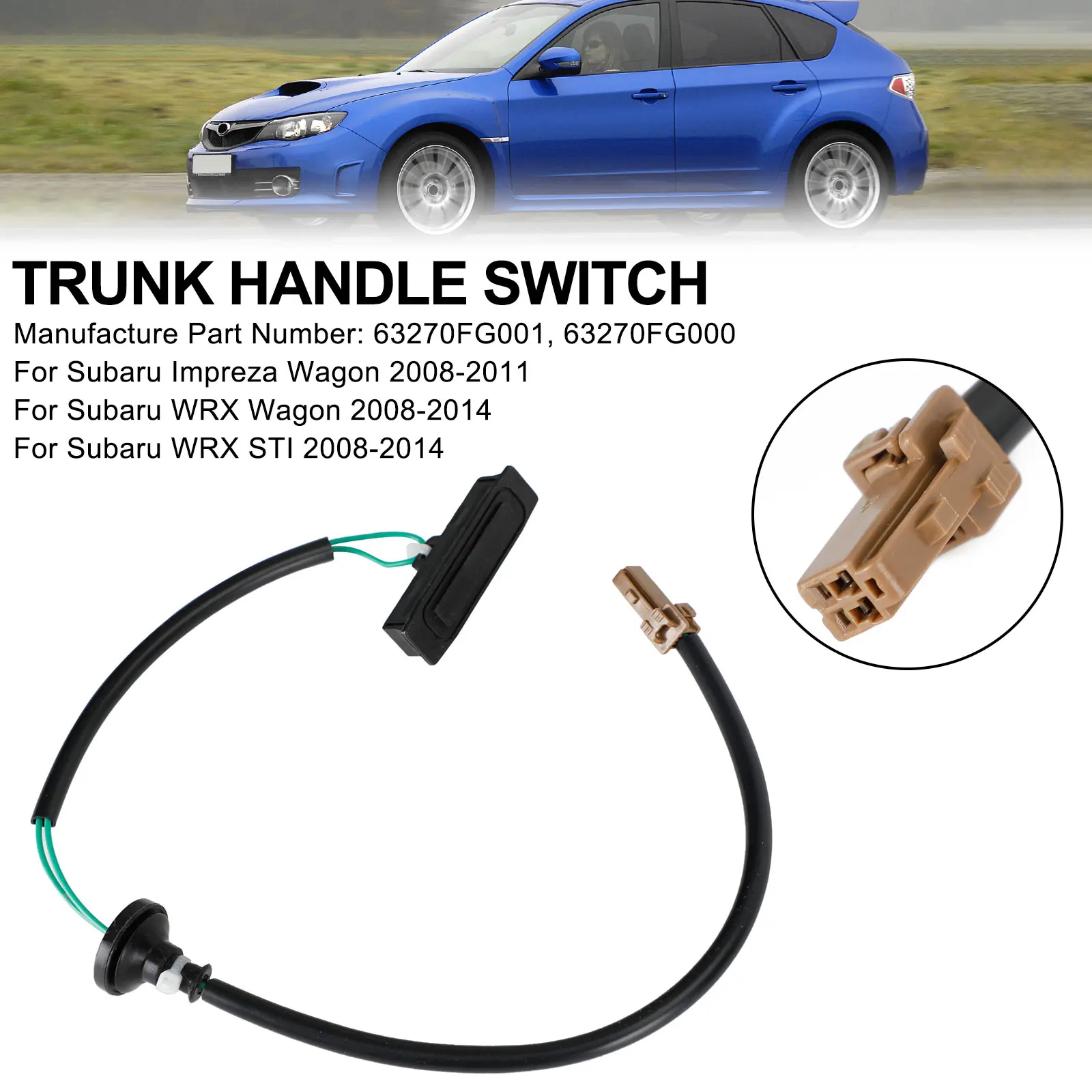 Areyourshop Tailgate Hatch Trunk Handle Switch 63270-FG001 Fit for Subaru Impreza 2008-2014 Car Accessories Parts