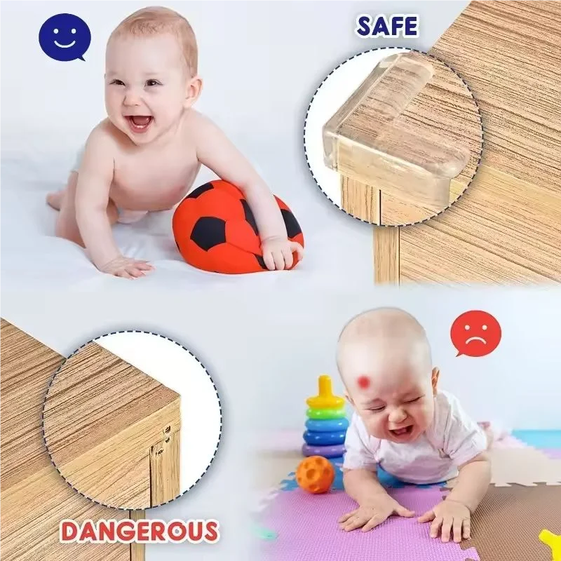 4/8/10/12Pcs Baby Safety Silicone Protector Table Corner Edge Protection Cover Transparent Anti Collision Soft Guard Home Tool