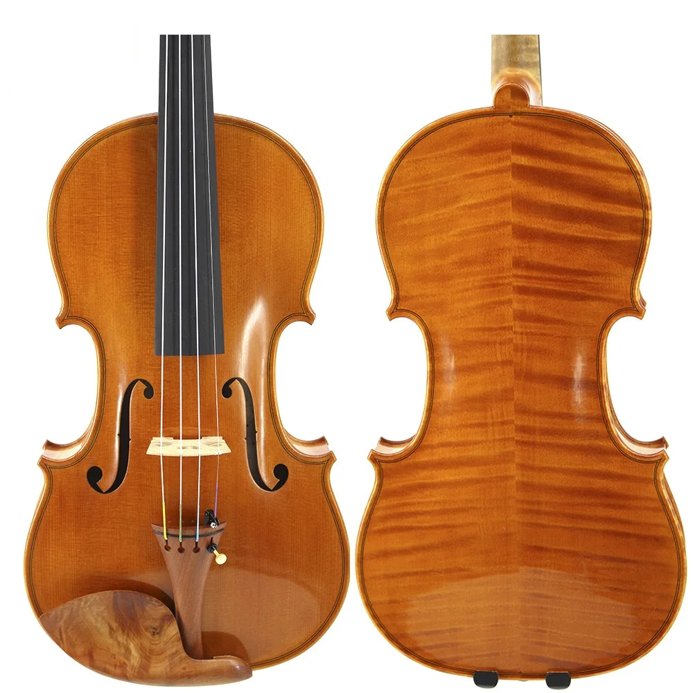 Luxury Old European Style Pure Handmade Italian Spruce Violin With Maple Back/Side And Ebony Bow Material