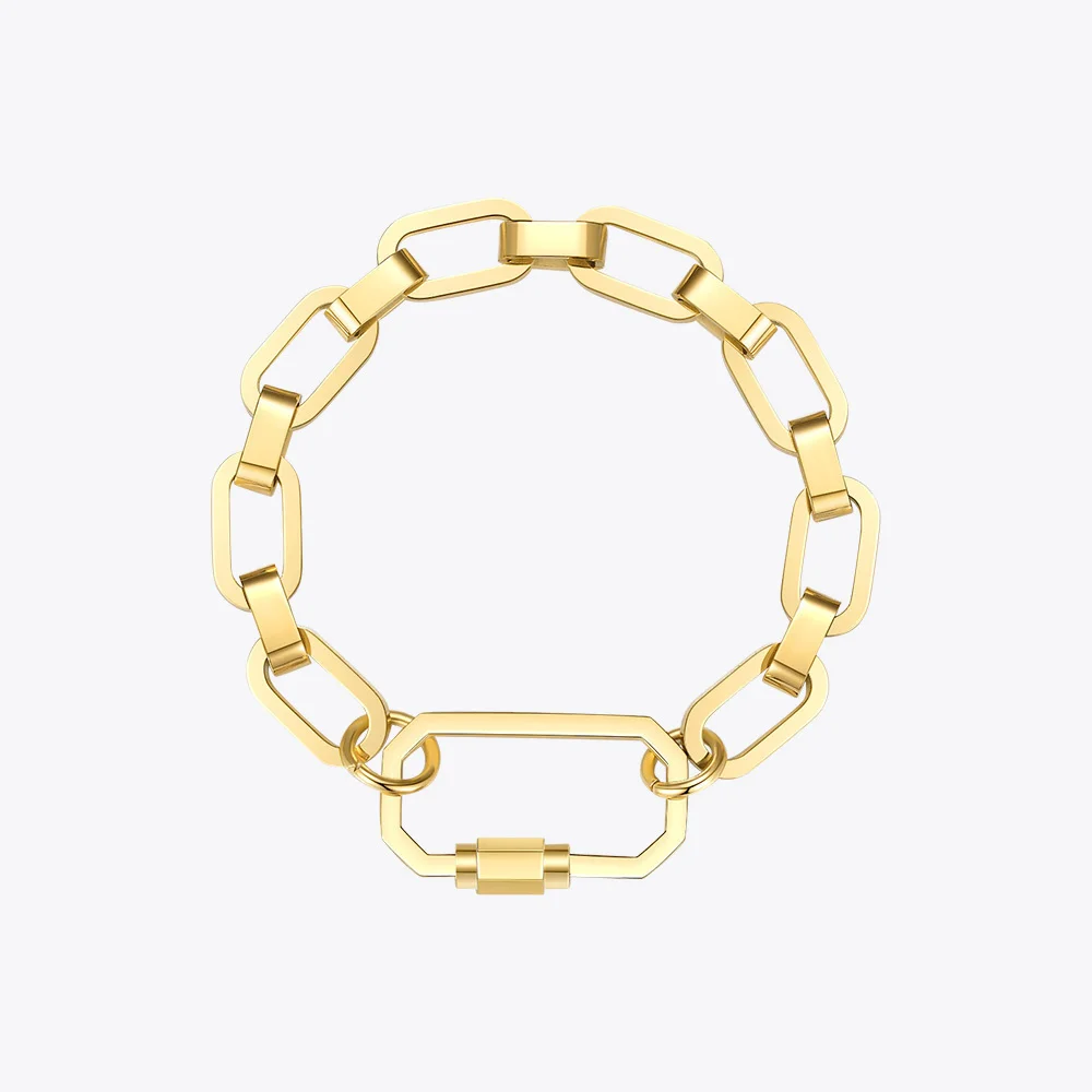 ENFASHION Punk Geometric Screw Bracelets For Women Gold Color Bracelet 2020 Stainless Steel Chain Fashion Jewelry Pulseras B2219