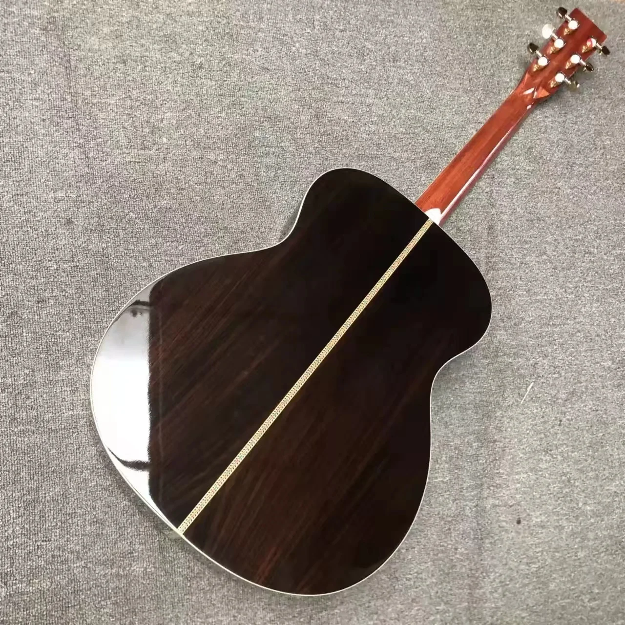 

om42 series 40 "solid wood profile top black finger abalone shell set finger acoustic guitar
