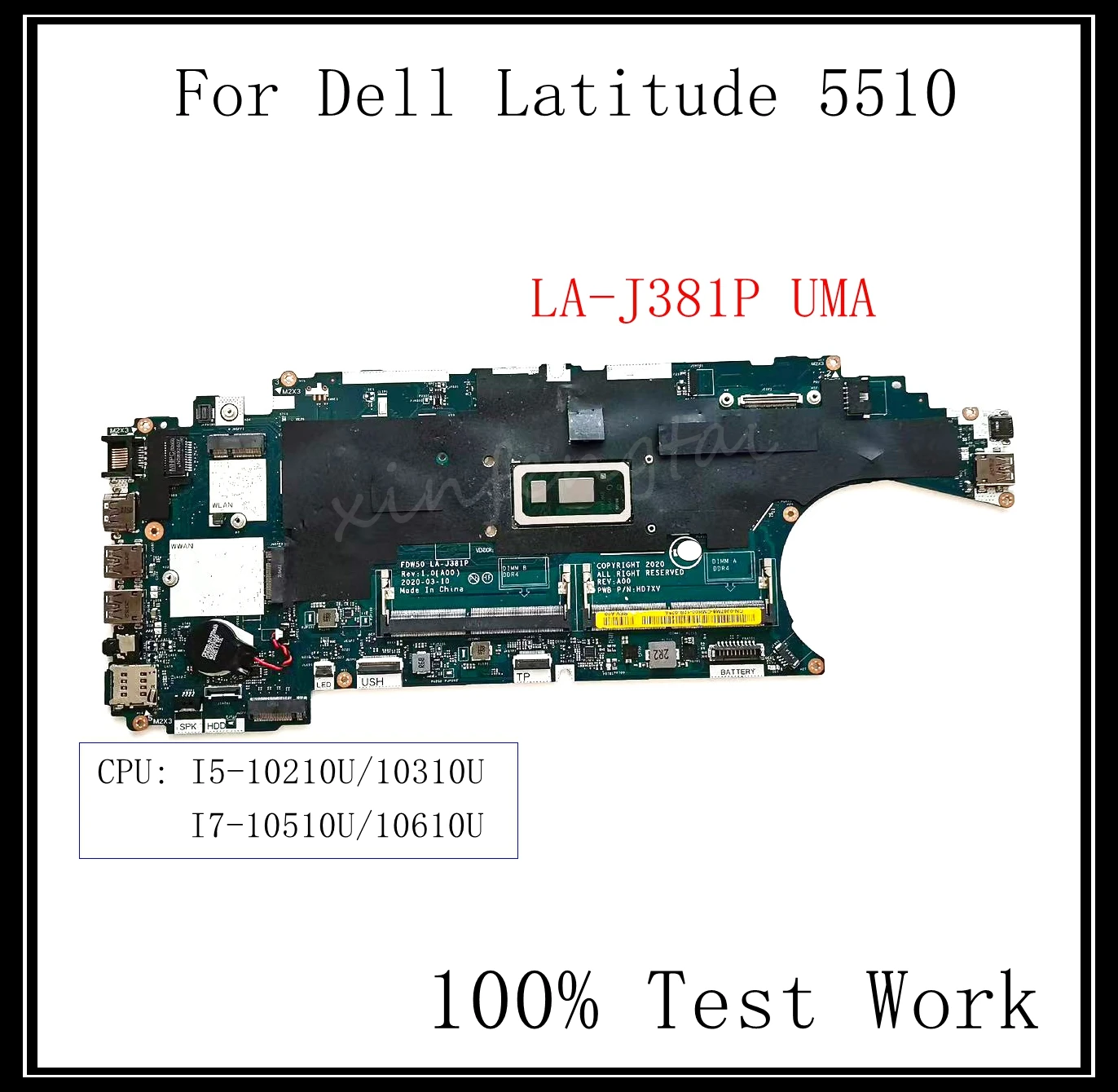 Ddr4 Laptop Ram - LA-J381P, Dell Latitude 5510 노트북용 메인보드,
