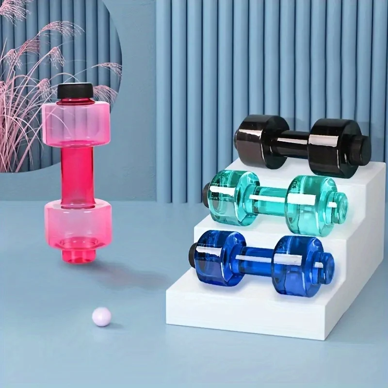 550ml Dumbbell Water Bottle 2 in 1 Adjustable Water Filled Dumbbell Portable Leakproof Workout  Weight Bottle for Gym Office