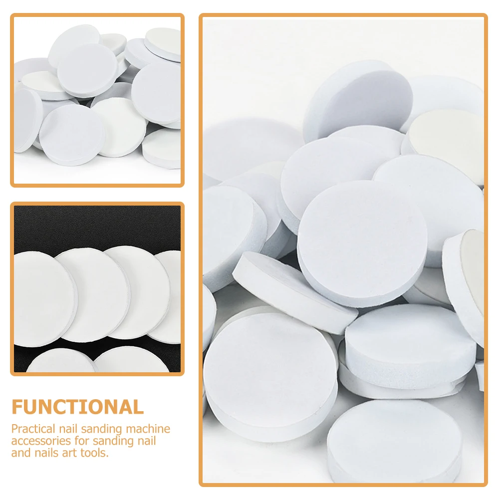 

50pcs Nail Buffing Disc 20mm Polisher Pads Sandpaper Strips Adhesive Back File Edge Remove Ridges Tools