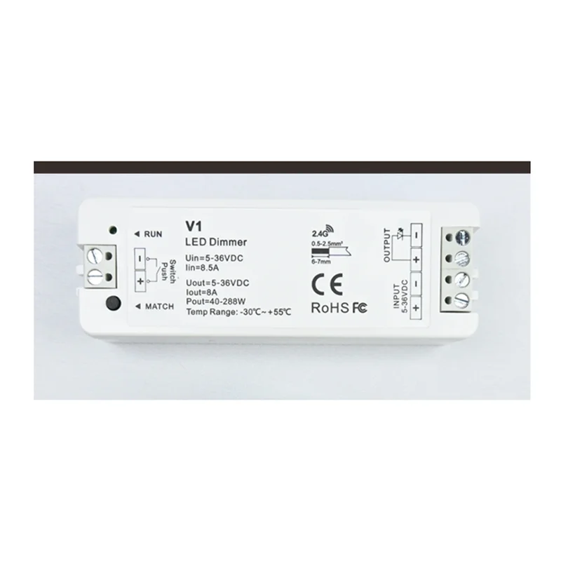 A01F-RF Mini-Stil LED-Dimmer-KIT Innenbeleuchtung 12V 24V 1CH einfarbiger LED-Dimmcontroller