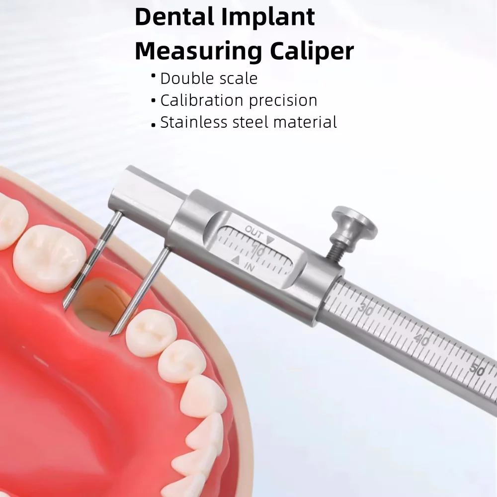 Orthodontic Sliding Caliper - Dental Implant Measuring Tool with 0-80mm Double Scale for Precision Dentistry