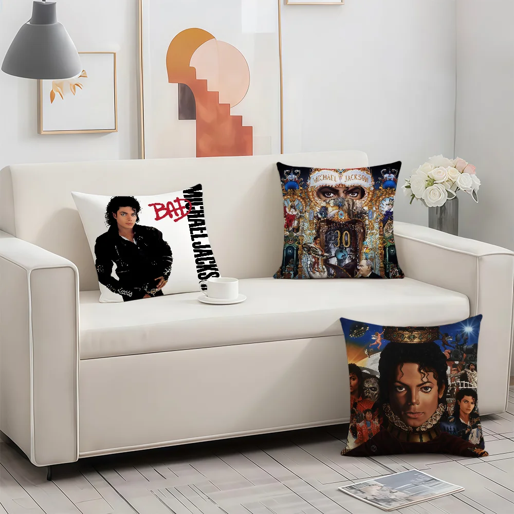 Funda de cojín clásica de Singer M-Michael J-Jackson, regalos de cumpleaños y aniversario, ropa de cama suave con cremallera y estampado de doble cara