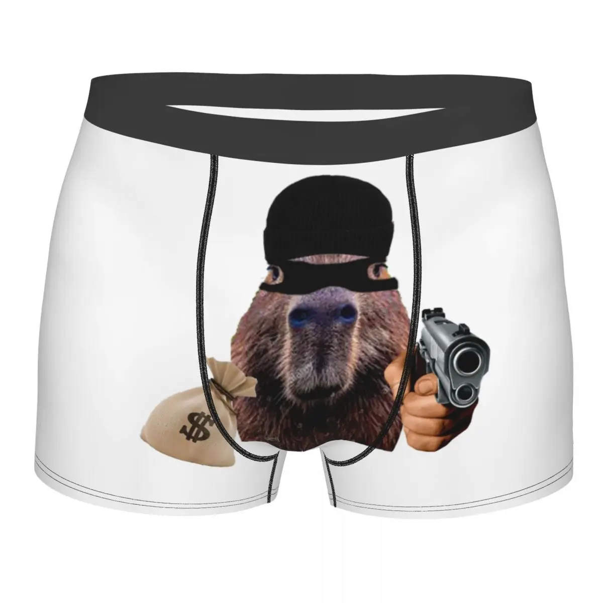 Custom Capybara Robber Underwear Men Breathbale Animal Pet Boxer Briefs