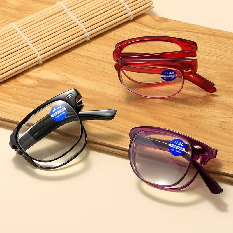 High Quality HD Lens Reading Glasses for Men Women Fashion Half Frame Presbyopia with Glasses Box Classical Folding Eyeglasses