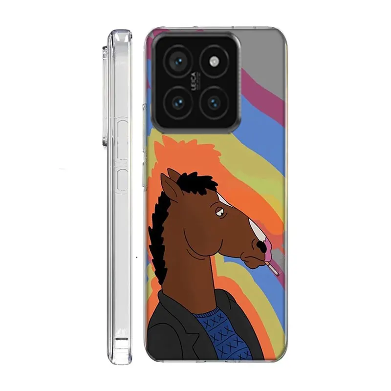 Cartoon B-BoJack Horsemans Clear Phone Case For Xiaomi Poco F6 F5 Pro F3 X5 X4 NFC F4 X3 GT M5 M5S M4 M3 Pro F2 F1 Cover Coque H