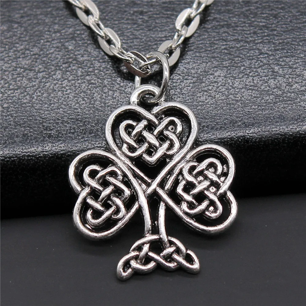 Fashion Simple Vintage Antique Silver Color 19x23mm Love Tree Pendant Necklace For Women