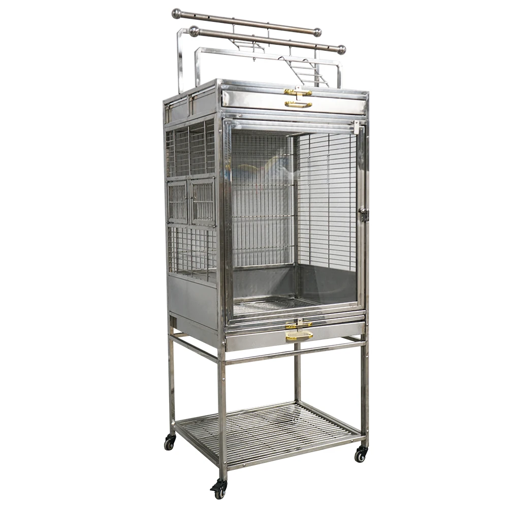 

Wholesale stainless steel metal extra large Wire aviary outdoor big Pet bird cage Outdoor Large parrot Cage In House for sale