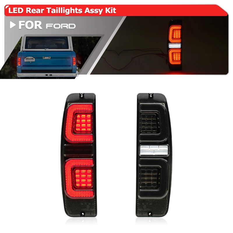 Luces traseras LED ahumadas para Ford F100/250/350 Bronco Econoline E100/200/300 1967-1972, freno, señal de giro, respaldo
