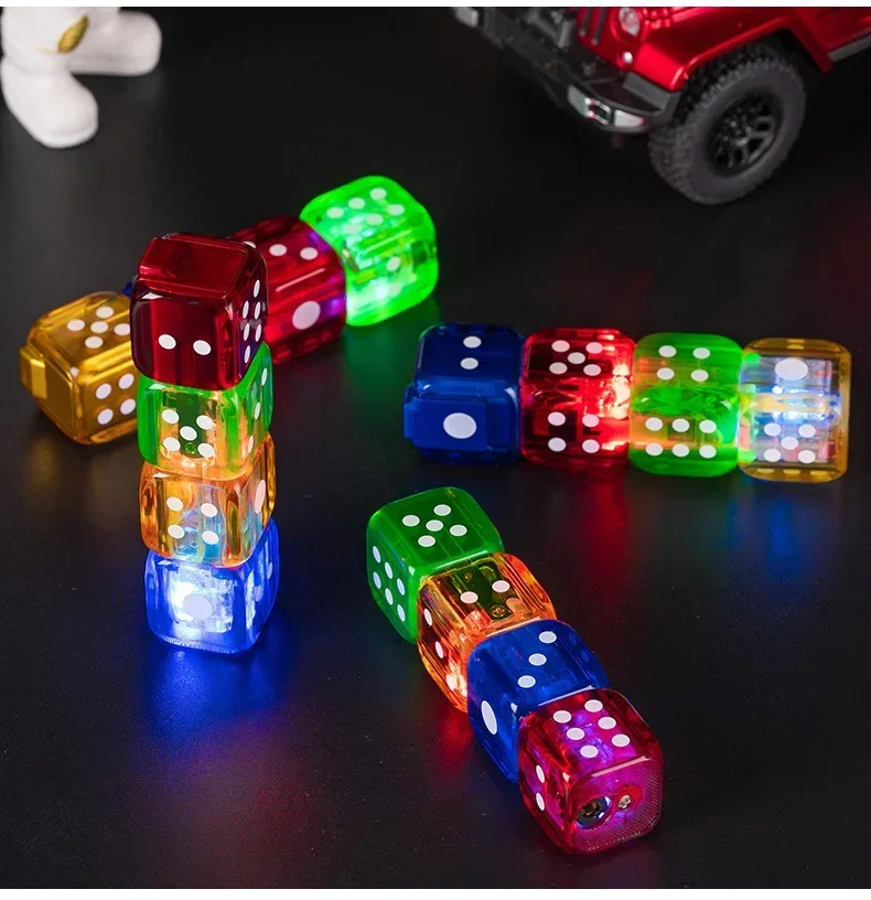 Creative Dice Design Butane Torch Lighters Windproof Lighter Transparent Colored Lights Green Flames Jet Lighter