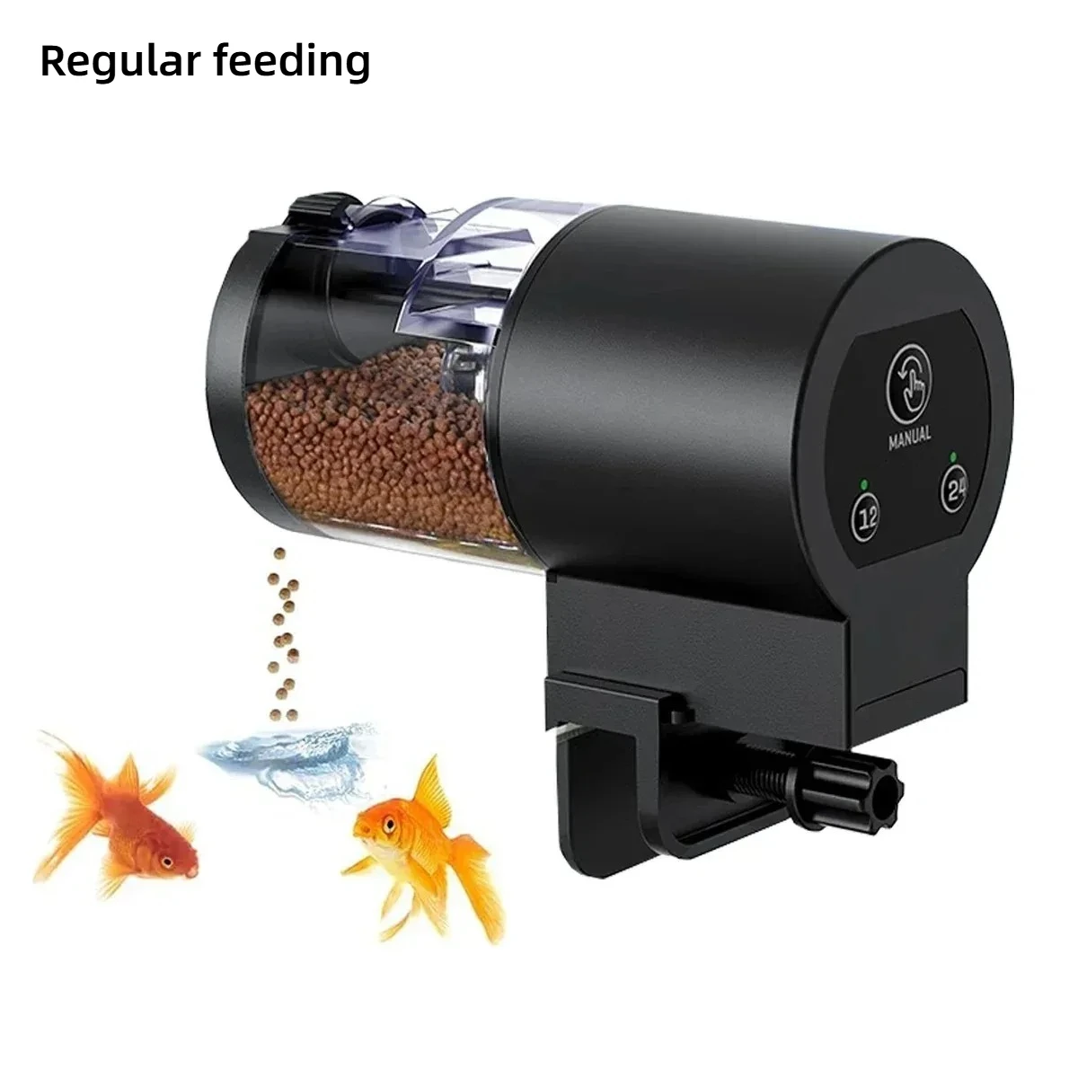 Alimentador automático de peces con capacidad de 100ML, temporizador programable que funciona con batería para acuario, fácil de configurar, para uso en vacaciones, nuevo