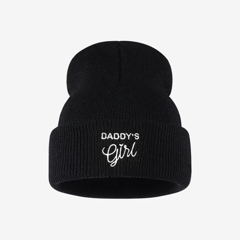 Charming Lovely 1‑3Y Toddler DADDY'S GIRL Letter Embroidery Knit Beanie Soft Cozy for Daily Wear Outdoor Play Holiday Present