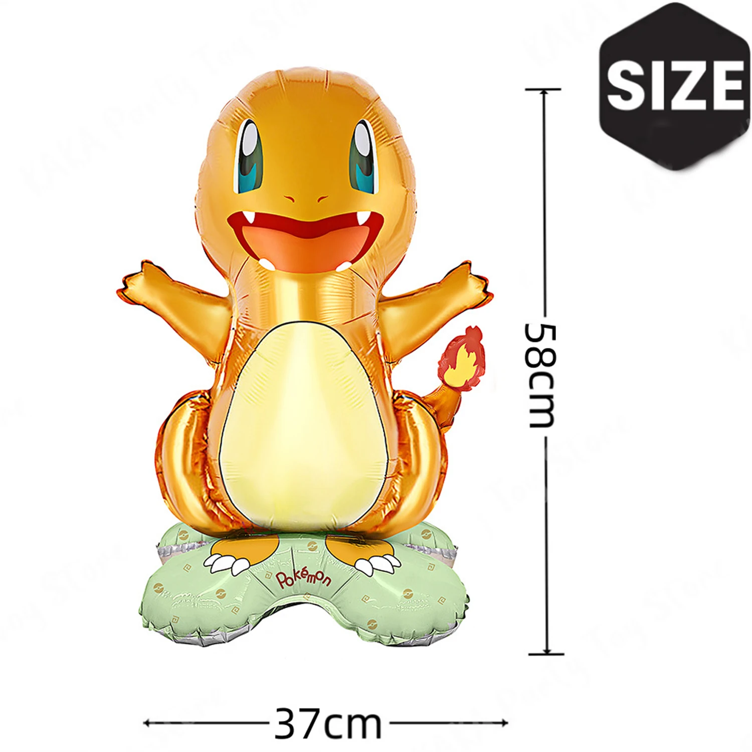 4Pcs Standing Pokemon Balloon Cartoon Pikachu Squirtle Bulbasaur figure Foil Ballon Decoration Supplies Kids Birthday Party Gift