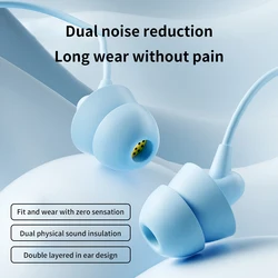 In-ear Silicone Sleep Earphones For Sleeping Side Sleeping Earphones Computer And Mobile Phone Noise Reduction Wired Earphones