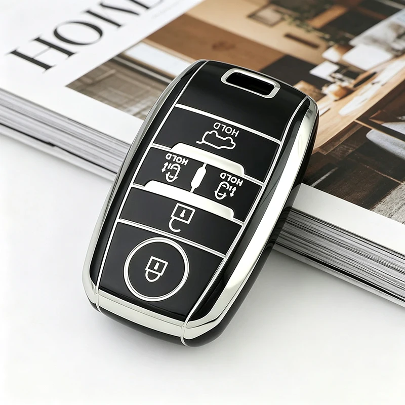 Für Kia New Sedona Grand Carnival Snugly Sorento L580 Kia Doule Carnival 5-Tasten TPU Autoschlüssel-Hülle Fernbedienungsabdeckung Zubehör